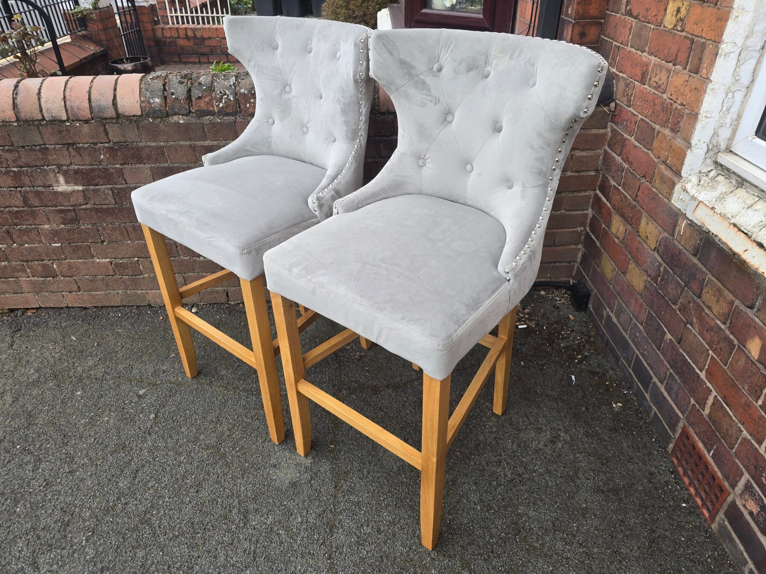 Stools – Pair / Upholstered – SOLD